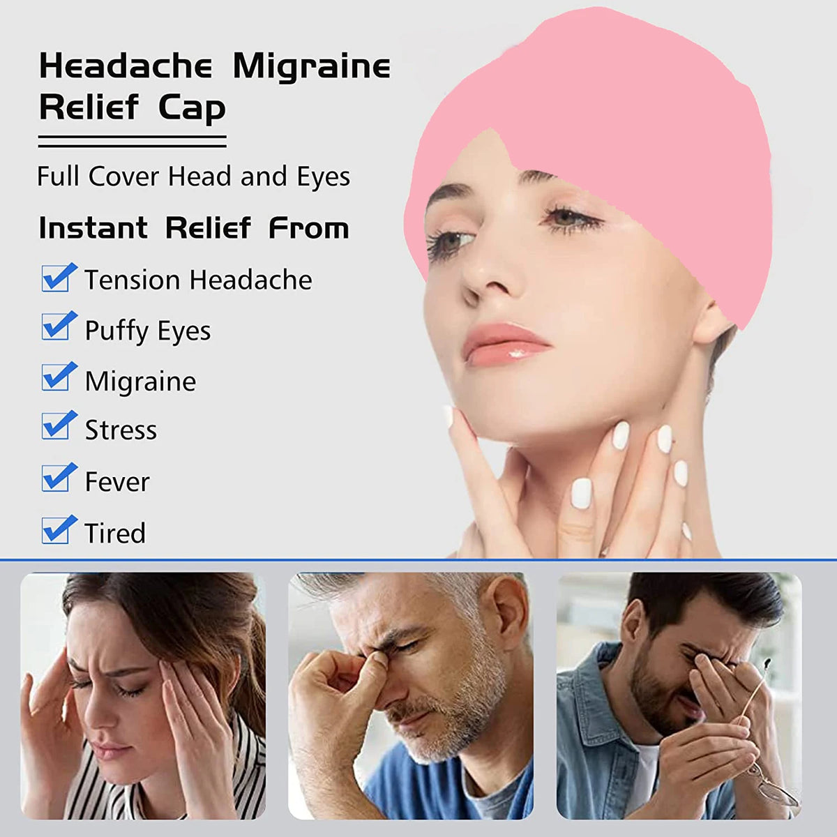 Gel Headache And Migraine Relief Cap – Hot Cold Therapy