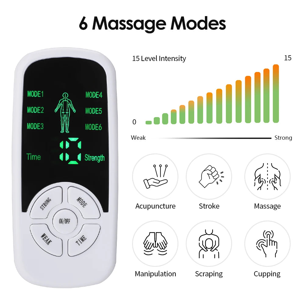 TENS Pulse Massager Device – 6 Modes With LCD Screen