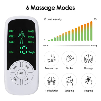 TENS Pulse Massager Device – 6 Modes With LCD Screen