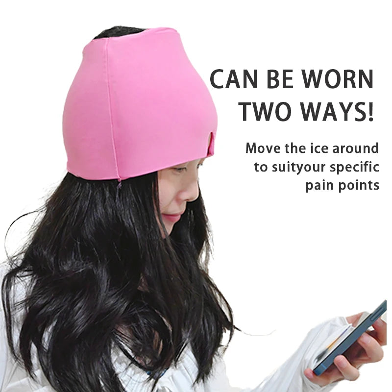 Gel Ice Migraine Relief Head Wrap With Hot Cold Compress