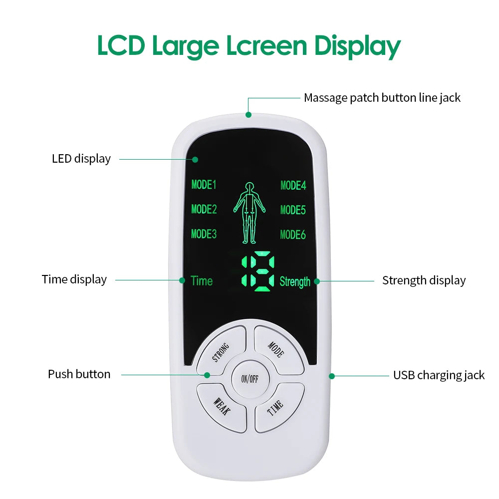 TENS Pulse Massager Device – 6 Modes With LCD Screen