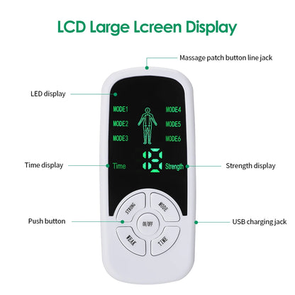 TENS Pulse Massager Device – 6 Modes With LCD Screen