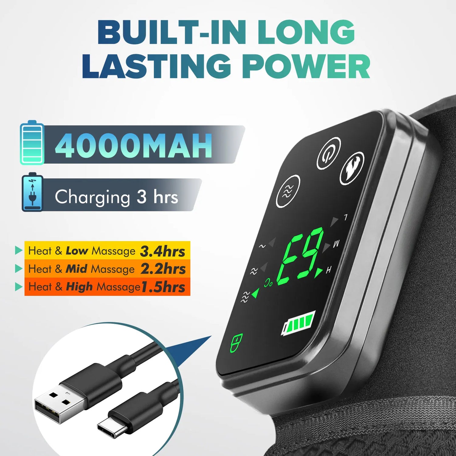 Electric Heating Knee Massager – 3-in-1 Heat & Vibration