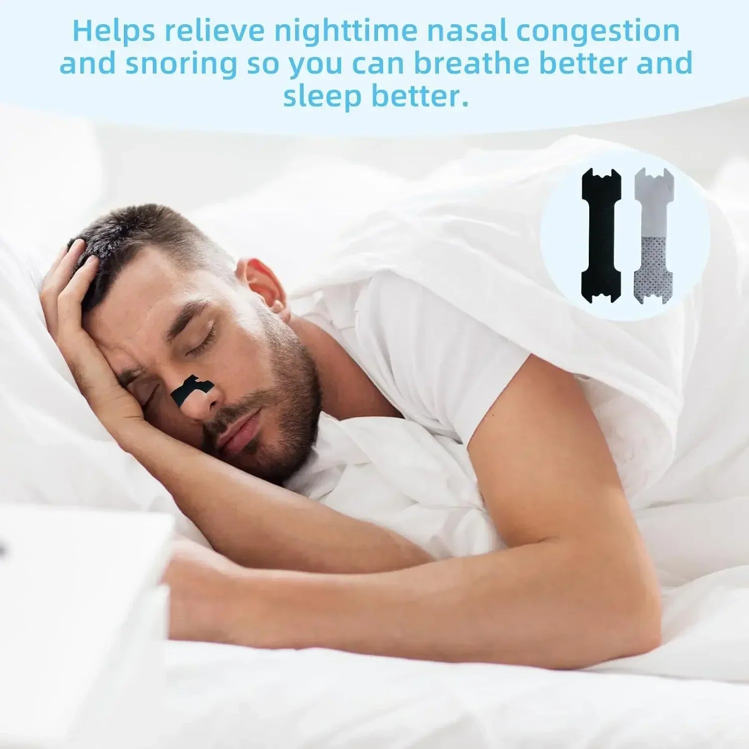 Breathable Anti-Snoring Nasal Strips Sleep Support