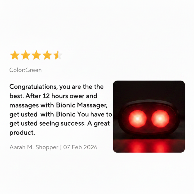Bionic Massager Review Card - Sarah M.